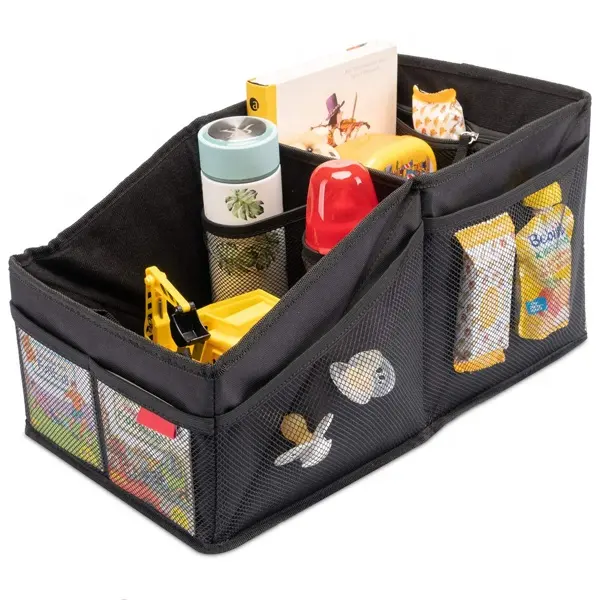 Wholesale Heavy Duty Portable Car Boot Organizer Black Foldable Car Trunk Storage Organizer box