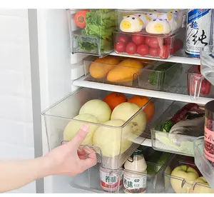 Recipientes de armazenamento de alimentos, refrigerador empilhável, gaveta keeper com tampas para vegetariano, frutas e legumes