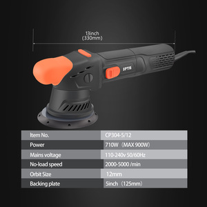 Spta CP304-5/<span class=keywords><strong>12</strong></span> quỹ đạo: 12mm đen & Cam 710W 5 "Hành động kép đánh bóng 5-mét Dài cung cấp điện Dây Tốc độ không đổi đầu ra - Product Image 2