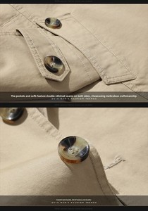 Nouvelle <span class=keywords><strong>veste</strong></span> bomber coupe slim pour <span class=keywords><strong>homme</strong></span>, style coréen, décontractée, en coton pur lavé, à simple boutonnage - Product Image 5