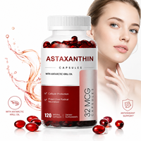 Gélules d'astaxanthine naturelle à marque privée, issue de microalgues, triple concentration, complément alimentaire pour le soutien immunitaire, pour adultes