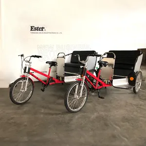 Testador ce manpower táxi passageiro pedicab, 3 rodas de bicicleta de táxi, roda anti-lama, peças de marca