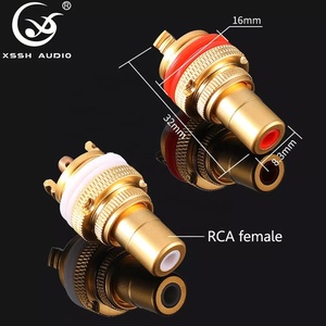 Cheap Binding Post YIVO XSSH Audio HIFI DIY OEM ODM Brass Plated Gold Female RCA Connector Chassis <strong>Socket</strong> <strong>8mm</strong> Cable Y805 1.5A - Product Image 6