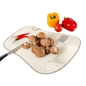 Multifunctional 6 In1 Plastic Cutting Board Chopping Blocks Foldable Cutting Board With Grinder