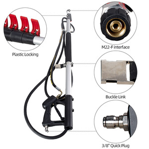 Nuevo poste telescópico de 18/24ft para uso doméstico 4000 PSI Power Washer Lance Limpiador de superficies Piezas de equipos de limpieza - Product Image 2