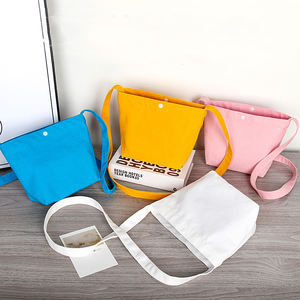 Factory Wholesale Customized Foldable Blank <b>Plain</b> Reusable Grocery Bags Single Shoulder Diagonal Shooper Bag <b>Canvas</b> Bag - Product Image 2