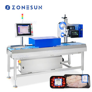 ZONESUN ZS-TB650 automatische Obst-und Gemüse-Lebensmittel verpackung, die Online-Druck-Etikett ier maschine wiegt - Product Image 1