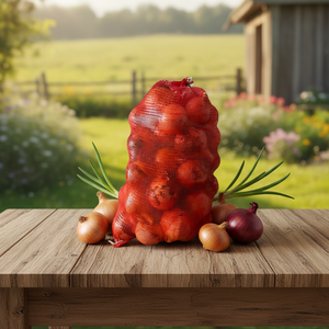 Sac en filet circulaire CE pour l'emballage des légumes 50x80, sac en filet pour légumes, pommes <span class=keywords><strong>de</strong></span> terre, oignons, <span class=keywords><strong>ail</strong></span>, fruits, oranges, bois <span class=keywords><strong>de</strong></span> chauffage - Product Image 1