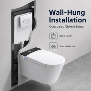 Inodoro Inteligente <span class=keywords><strong>de</strong></span> Lujo Suspendido en la Pared con <span class=keywords><strong>Cisterna</strong></span> <span class=keywords><strong>Oculta</strong></span>, Desodorización y Apertura Automática <span class=keywords><strong>de</strong></span> la <span class=keywords><strong>Tapa</strong></span> - Product Image 4