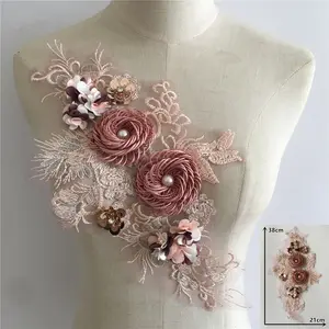 3D bordado flor DIY accesorios de prendas de vestir de apliques de encaje Floral
