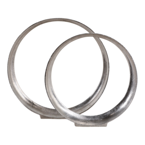 Ornamenti scultorei in alluminio a forma di cerchio per la decorazione di casa e bagno, statue ad anello per l'ufficio e la decorazione della stanza - Product Image 1