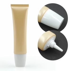 Tubo Plano de Plástico PE de 50 ml Personalizable, Tubo Puntiagudo Amarillo Claro para Crema BB, Crema para el Acné, Esencia, Gel, Ungüento - Product Image 2