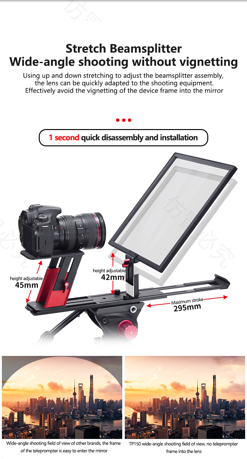 Desview Bestview TP150 Universal Teleprompter for DSLR Camera Smartphone iPad Interview Protable Camera teleprompter