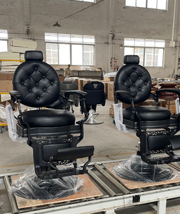 Sillón de Peluquería Antiguo, Sillón de Barbero Vintage Negro para Hombres, Precio al por Mayor, Butaca de Peluquero - Product Image 3