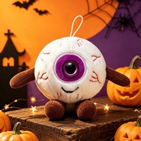 Ornement en peluche œil d'Halloween, pendentif suspendu effrayant avec yeux sanglants, décoration de fête, vente en gros, faible MOQ