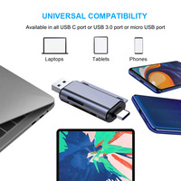 Lector de tarjetas SD 3 en 1, USB C, OTG, tipo C, USB 3,0, lector de tarjetas de memoria SD, TF, SDHC, OTG, para PC, teléfono móvil y tableta