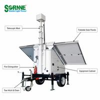 Système de surveillance mobile CCTV sur remorque, alimenté à l'énergie solaire, pour les chantiers de construction