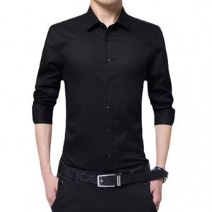 Camicia da <span class=keywords><strong>Uomo</strong></span> Joychuang Slim Fit Grigia Elegante Moda Casual Camicia a Maniche Lunghe - Product Image 6