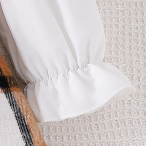 เสื้อผ้าเด็กอายุ 2-7 ปี เสื้อกั๊กถักนิตติ้งหรูหรา เสื้อเชิ้ตปกคอปก กระโปรงลายสก็อตจีบระบาย ชุดเสื้อผ้าเด็กผู้หญิง ฤดูใบไม้ร่วง ฤดูหนาว - Product Image 5