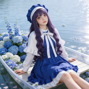 Conjunto de Disfraz de Cosplay de Cardcaptor Sakura Daidouji Tomoyo, Vestido Azul y Blanco Estilo Lolita, Ropa de Escenario Invierno 2025 - Product Image 1