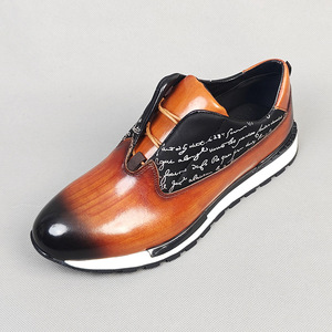 Chaussures bateau pour hommes en cuir véritable à bout rond, à lacets, respirantes, avec semelle extérieure en caoutchouc et semelle intermédiaire en EVA, pour toutes les saisons, décontractées, pour l'extérieur - Product Image 1