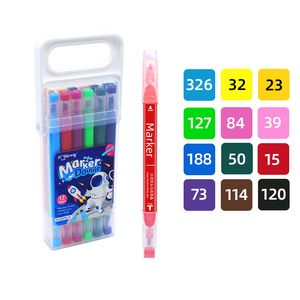 Yalong New 12 Colors School Non-Toxic Washable Marker Square Handle Permanent Art Marker Colors Pen
