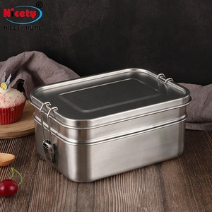 Lonchera Ecológica Bento, Contenedor de Alimentos de Dos Capas, Acero Inoxidable 18/8 para Niños y Adultos, Edelstahl Brotdose <span class=keywords><strong>2</strong></span> en 1, Metal - Product Image 3
