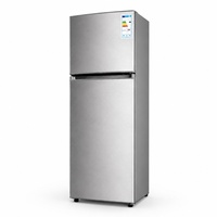 Kulkas 110V 220L Dua Pintu Freezer untuk Rumah Dapur Apartemen Pendinginan Cepat Hemat Energi Ukuran Ringkas OEM