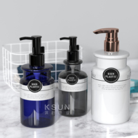 Grosir plastik hewan peliharaan bentuk khusus untuk Salon kecantikan 200ml 300ml 500ml ml botol sampo Gel mandi pompa Losion Perawatan Kulit