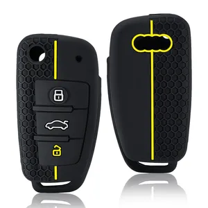 <span class=keywords><strong>Coque</strong></span> de protection en silicone tendance 2025 pour <span class=keywords><strong>clé</strong></span> de voiture <span class=keywords><strong>Audi</strong></span> A4 B7 A6 C6 4F 8V <span class=keywords><strong>A3</strong></span> <span class=keywords><strong>8P</strong></span> A1 <span class=keywords><strong>A3</strong></span> – Accessoire de télécommande automobile - Product Image 4