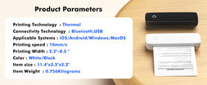 Frettoloso blu dente Mobile 200dpi stampante termica A4 formato portatile stampante da ufficio per <span class=keywords><strong>Windows</strong></span> Mac Ios Android <span class=keywords><strong>Phone</strong></span> - Product Image 5