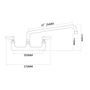 Grifo de Cocina de Latón Ecológico con Certificación LEED, Grifo Comercial para Fregadero, Grifo de Plomería Montado en la Pared - Product Image 2
