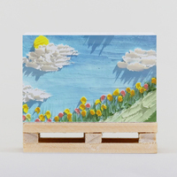 Paleta de madera cuadrada con logotipo personalizado de alta calidad, Bloc de notas de oficina de negocios de hojas sueltas, bloque de papel