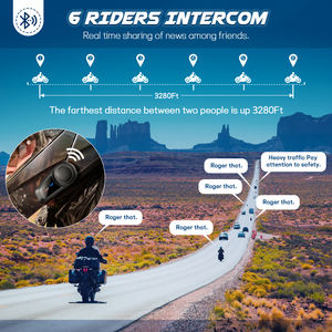 Casco de motocicleta <span class=keywords><strong>MaxTo</strong></span> <span class=keywords><strong>M2</strong></span> con <span class=keywords><strong>intercomunicador</strong></span> Bluetooth para 6 pilotos con función impermeable - Product Image 4