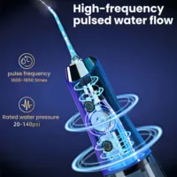Hydropulseur Électrique Sans Fil OEM, 4 Modes, Réservoir Amovible 300ml, Rechargeable USB-C, IPX7, pour la Maison et les Voyages