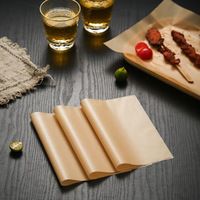 Plateau en papier alimentaire recyclable de 38g, carré, double face, en pâte de bois, résistant aux hautes températures, absorbant l'huile, pour barbecue et four