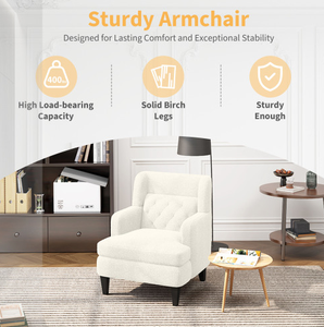 Wholesale Nordic Modern Style Leisure Wingback <b>Chair</b> Living Room Sofa Fabric Tufted Soft <b>Padded</b> Cushion Home Furniture - Product Image 6