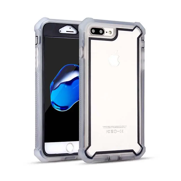 New Four Corners Protection Shockproof Space PC TPU Combo Bumper Case For iPhone 8 8 Plus Hybrid Transparent Mobile Phone Case