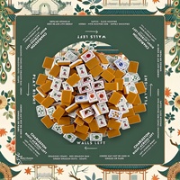 Mahjong américain de luxe moderne, 160 pièces, 36 mm, tuiles en acrylique gravées à 4 couches, émeraude, tapis, poker pour 4 joueurs
