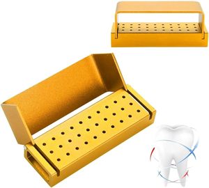 Bloque de Aluminio para Fresas Dentales con 30 Orificios y Cubierta Antipolvo - Organizador de Fresas Dentales, Estuche de Almacenamiento Portátil para Fresas Rotatorias - Product Image 1