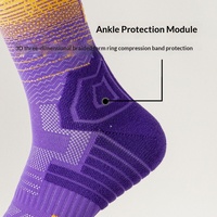 Chaussettes de basketball professionnelles tricotées, épaisses, antidérapantes, à fond éponge, mi-mollet, pour la course en extérieur et le sport, pour hommes