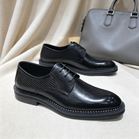 Nouvelles Chaussures Derby Homme 2026 à Semelle Épaisse en Cuir Véritable – Chaussures Habillées Classiques Noires à Lacets pour Hommes, Idéales pour le Bureau