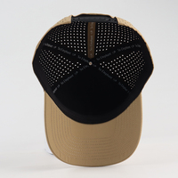 Casquette de sport d'extérieur unisexe pour adulte, en polyester perforé au laser, imperméable, motif Oxford, avec logo PVC personnalisé, certifiée BSCI