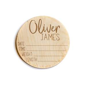 JUNJI — panneau en bois pour arrivée de naissance de bébé, signes muraux, artisanaux - Product Image 2