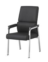 Chaise de réception de bureau ergonomique moderne de luxe avec cadre métallique et accoudoirs