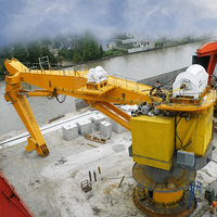 Grue flottante à prix abordable, très demandée, avec cabine de commande, capacité de levage de 15 tonnes, flèche articulée hydraulique 3T 10M, pour port maritime