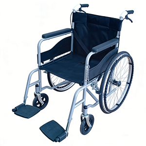 医療用軽量折りたたみ式車椅子、金属フレームと革製シート、旅行用、取り外し可能な移動補助具 - Product Image 2