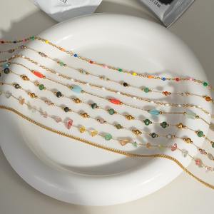 قلادة من الخرز من الفولاذ المقاوم للصدأ Pvd مقاومة للماء للنساء ، قلادة من المجوهرات البوهو بسعر الجملة - Product Image 3