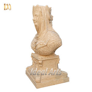 Venta al por mayor de mármol antiguo, esculturas de busto de mármol femenino, famosa <span class=keywords><strong>escultura</strong></span> de busto de mármol <span class=keywords><strong>con</strong></span> <span class=keywords><strong>velo</strong></span> de piedra para mujer <span class=keywords><strong>Con</strong></span> pedestal - Product Image 2