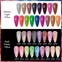 MEET ACROSS Nail Art UV LED Gel Vernis 7ml Néon Réfléchissant Glitter Nail Gel Vernis Brillant Sparkling Nail Gel